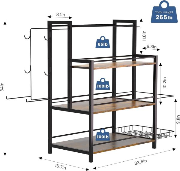 HOYRR Home Gym Storage, 3 Tier Home Gym Storage Rack, Weight Rack for Home - Image 4