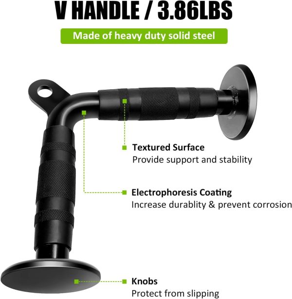 Cable Attachments for Home Gym, Made of Heavy Duty Solid Steel, LAT - Image 4