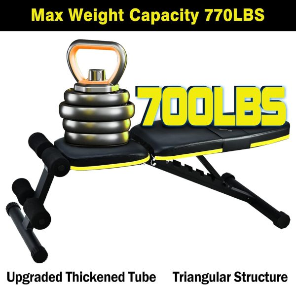 Teclor Adjustable Weight Bench, Foldable Workout Benches for Home Gym, 10 - Image 4
