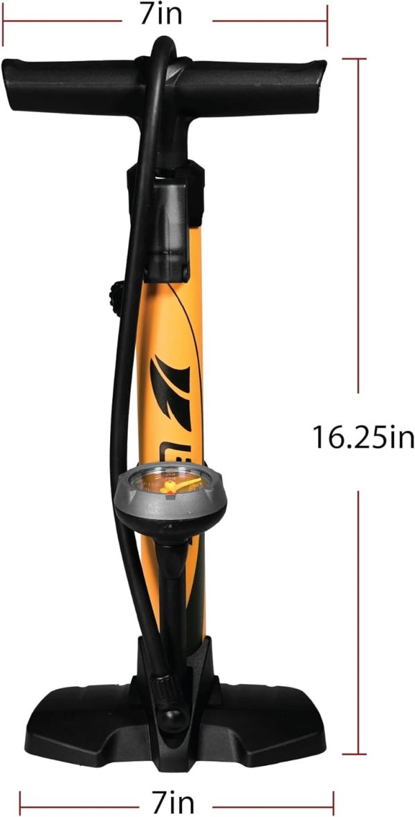 BV Bicycle Pump Durable Bike Floor Pump 17/24 inch Smart Valve Head, 160 - Image 2