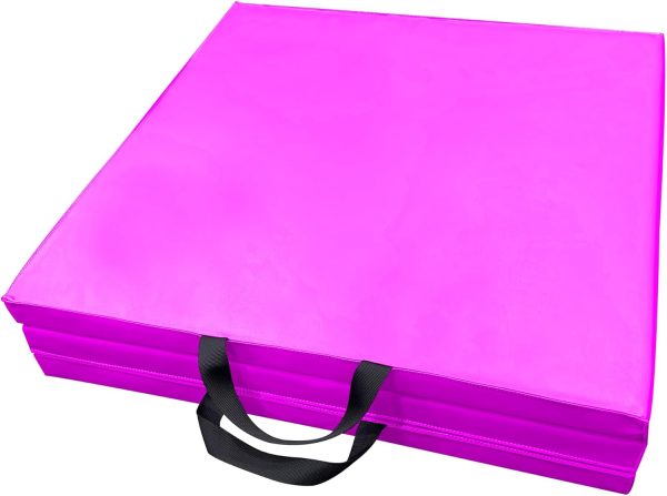 Tri-Fold Folding Exercise Mat, 1.5/2 Inch Thick Gymnastic Mat Colorful - Image 3