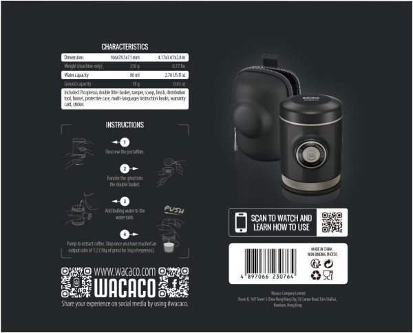WACACO Picopresso Portable Espresso Maker Bundled with Protective Case, - Image 12