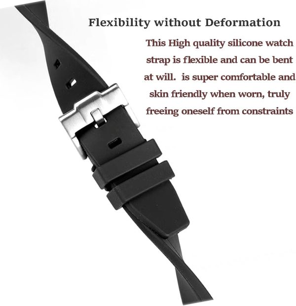 Bands for MoonSwatch Watch Curved end No Gap,Premium Silicone Rubber Watch - Image 2
