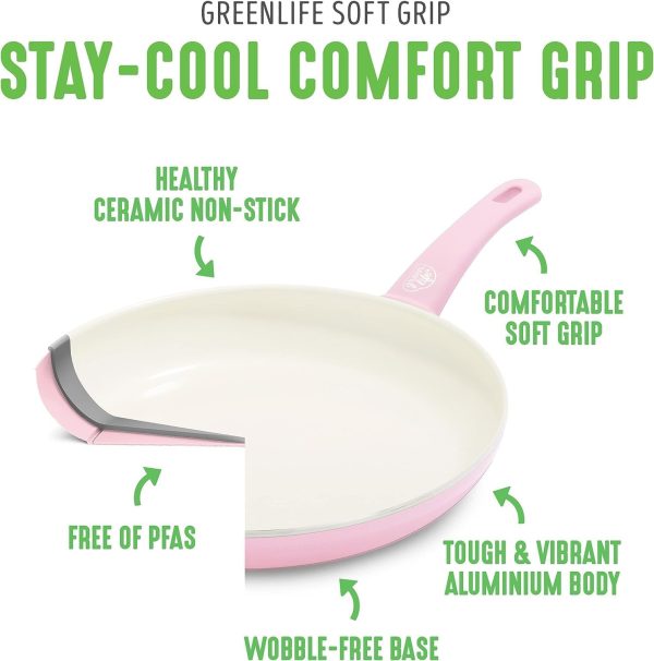 GreenLife Soft Grip 16 Piece Cookware Set, Non-Toxic PFAS-Free Ceramic - Image 4