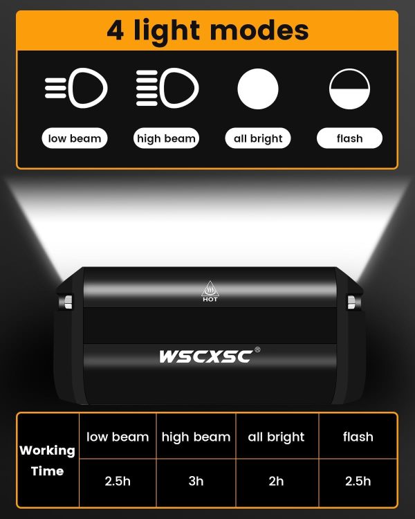 Bright Bike Light for Night Riding, 9000 Lumen Bicycle Light High Beam Low - Image 5