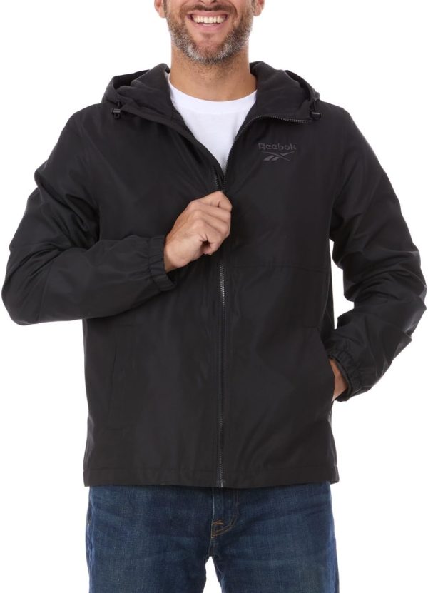 Reebok Rain Jacket Men with Hood, Windbreaker Men Lightweight Waterproof - Image 2
