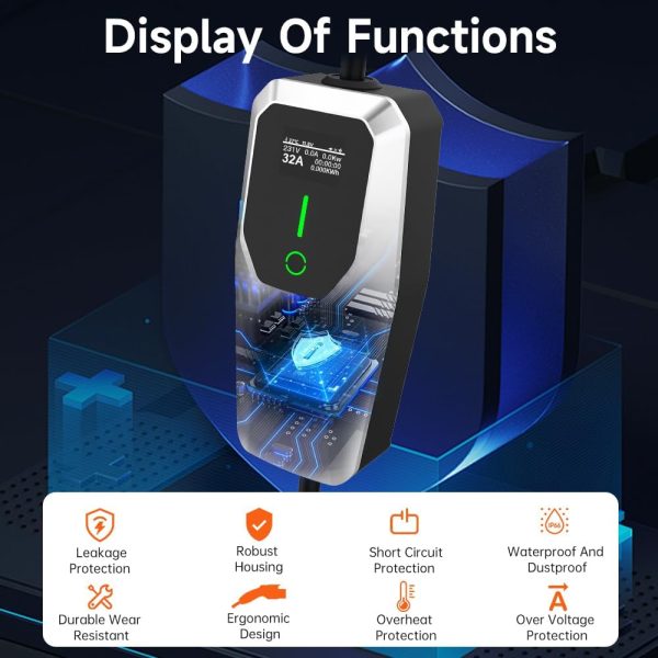Level 1 2 Electric Vehicle Charger 26ft EV Portable Charging Cable with - Image 2