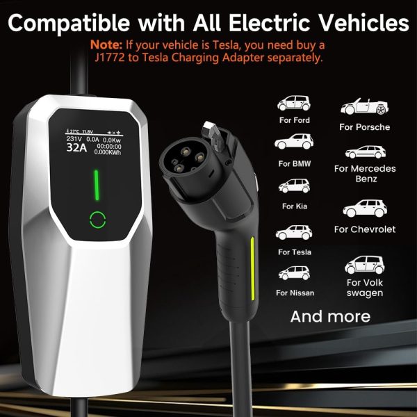Level 1 2 Electric Vehicle Charger 26ft EV Portable Charging Cable with - Image 6