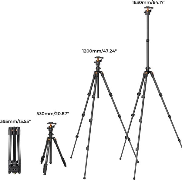 K&F Concept 64 inch/163cm Camera Tripod,Lightweight Travel Outdoor DSLR - Image 6