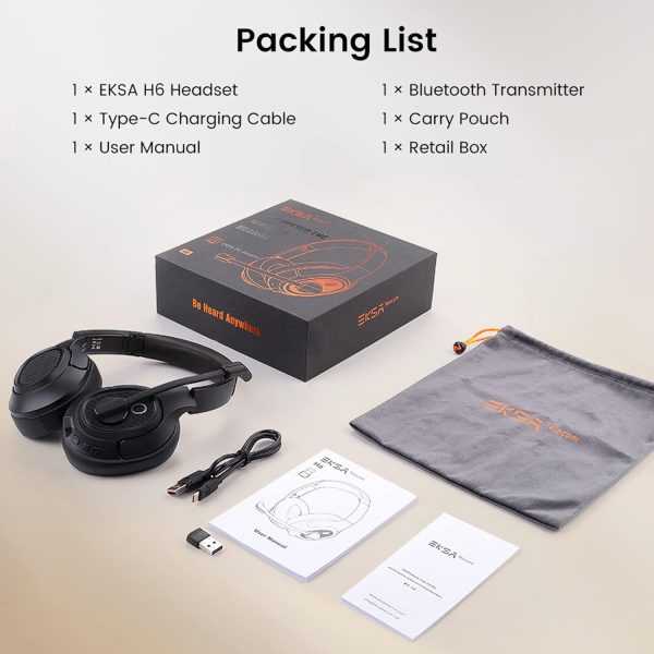 EKSA Wireless Headset with Mic for Work, Bluetooth 5.0 Headset with - Image 9