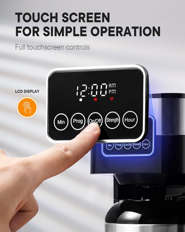 SHARDOR Coffee Maker Programmable with Thermal Carafe, Touch-Screen Drip - Image 4
