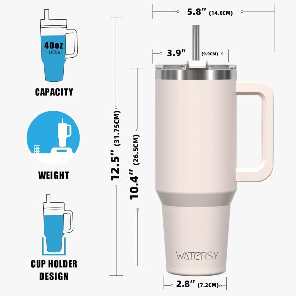 40 oz Tumbler with Handle,Tumbler with Lid and Straw,Double Wall Insulated - Image 3