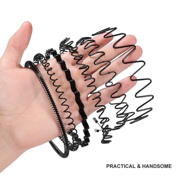 Nomakk 6 Pieces Metal Headbands Wavy Hairband Spring Hair Hoop Sports - Image 2