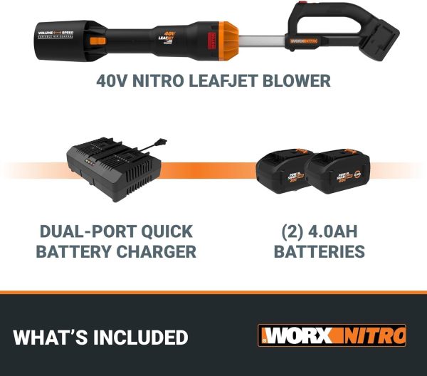 WORX Nitro 40V LEAFJET WG585 Leaf Blower Cordless with Battery & Charger, - Image 10