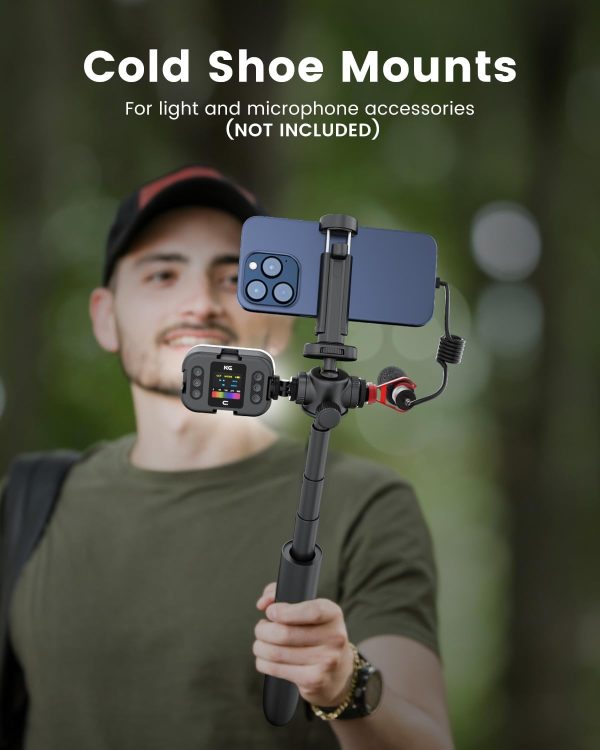 Vlogging Tripod for Phone and Camera, 48" Phone Tripod Stand with 3 Cold - Image 5
