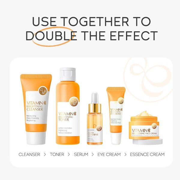 Vitamin C Skincare Set, 5-In-1 Skincare Gift Set With Cleanser, Toner, Face - Image 6