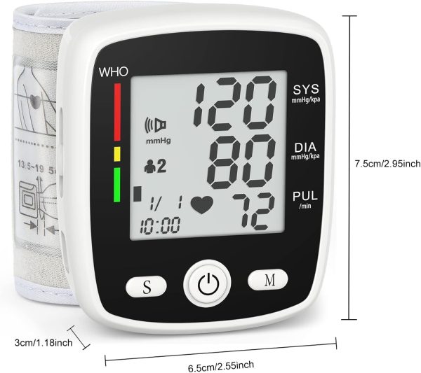 Blood Pressure Monitor Digital Wrist BP Machine Automatic BP Cuff with 2 - Image 8