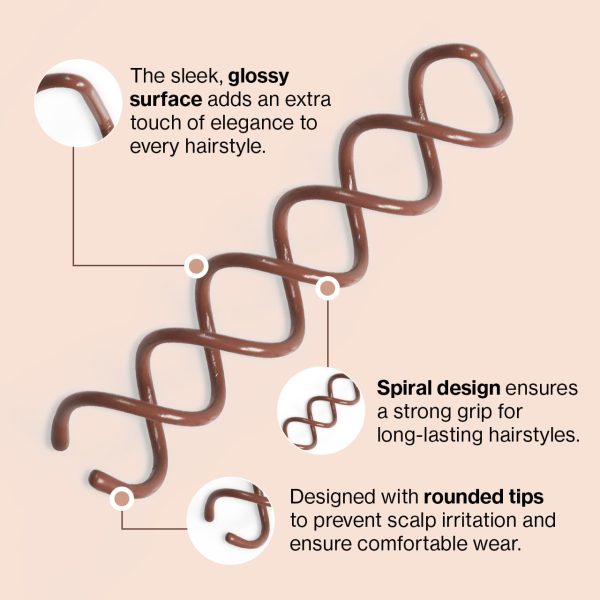 Kitsch 3 PCS Spiral Bobby Pins for Girls and Women - Rounded Tips, - Image 3