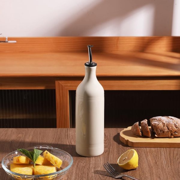Sweejar Large Ceramic Olive Oil Dispenser Bottle, Opaque Oil Cruet Protects - Image 5