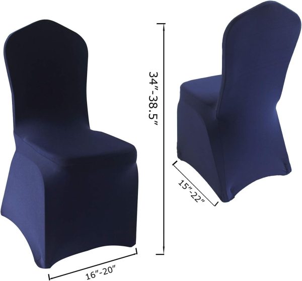 WELMATCH Navy Blue Spandex Chair Covers - 48 PCS Weddding Events Party - Image 4