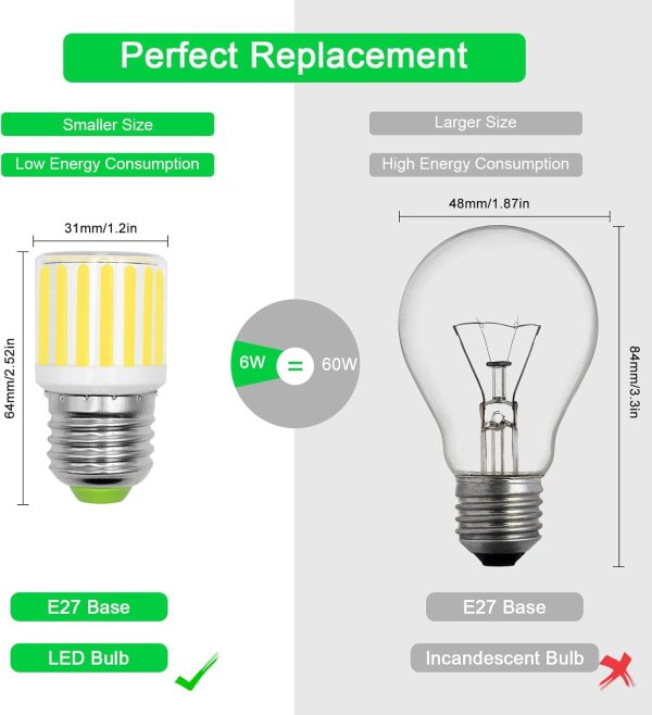 KEI D34L LED Refrigerator Light Bulb 6W 40-60W Equivalent, Waterproof - Image 4