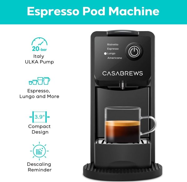 CASABREWS Espresso Machine for Nespresso Original Pods, 20 Bar Mini - Image 2