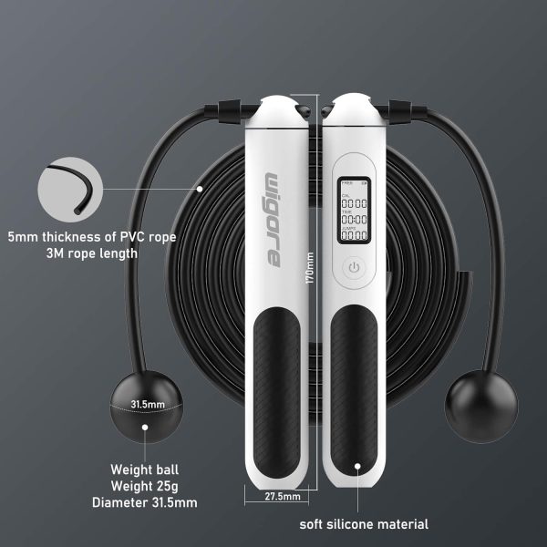 Jump Rope,Ropeless jump ropes weighted with counter for fitness,Home, - Image 2