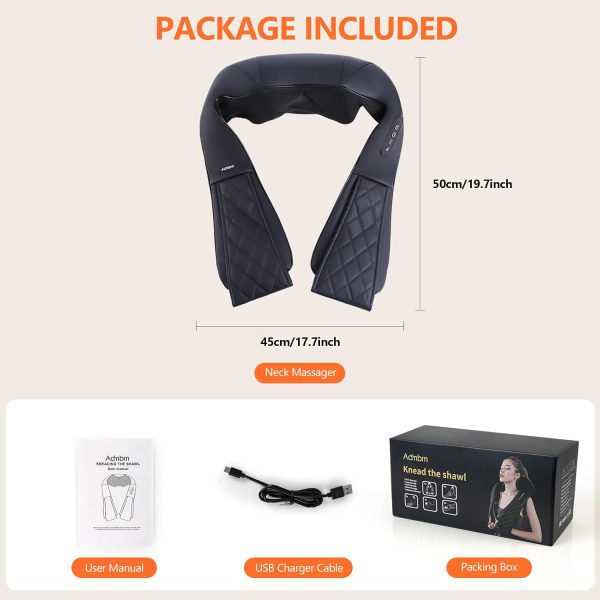 Rechargeable Neck Massager with Heat - Shiatsu Back and Neck Massager, - Image 7