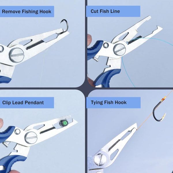 Fishing Pliers, Stainless Steel Fish Hook Remover 2PCS, Multi-Function Fish - Image 2