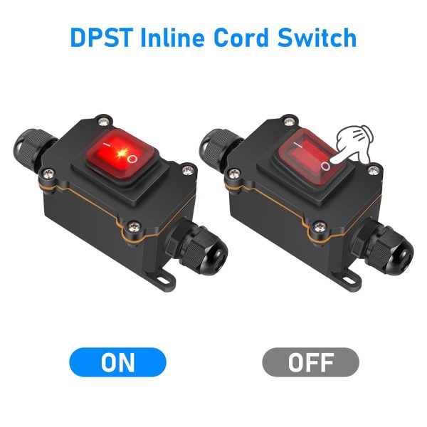 Linkstyle Inline Cord Switch, 12V 20A 4Pin DPST On Off Toggle Switch with - Image 2
