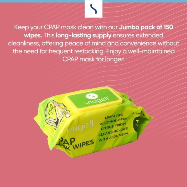 Jumbo Pack CPAP Mask Wipes by Snugell (1-Pack with 150 Wipes/Pack) - Fresh - Image 5
