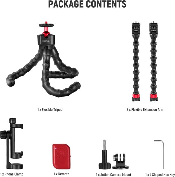 NEEWER T91 Flexible Tripod for iPhone Mini Cellphone Tripod Stand for Vlog, - Image 8