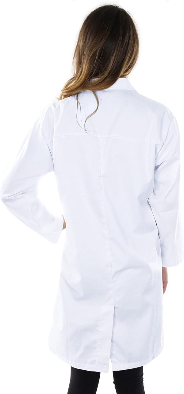 NY Threads Professional Lab Coat for Women, Long Sleeve Poly Cotton Medical - Image 3