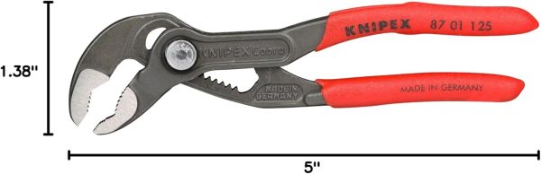 KNIPEX Tools - Cobra Water Pump Pliers (8701125), 5-Inch,Red and Silver - Image 5