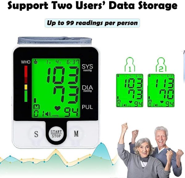Wrist Blood Pressure Monitor, Automatic Digital Home BP Monitor Cuff - - Image 5
