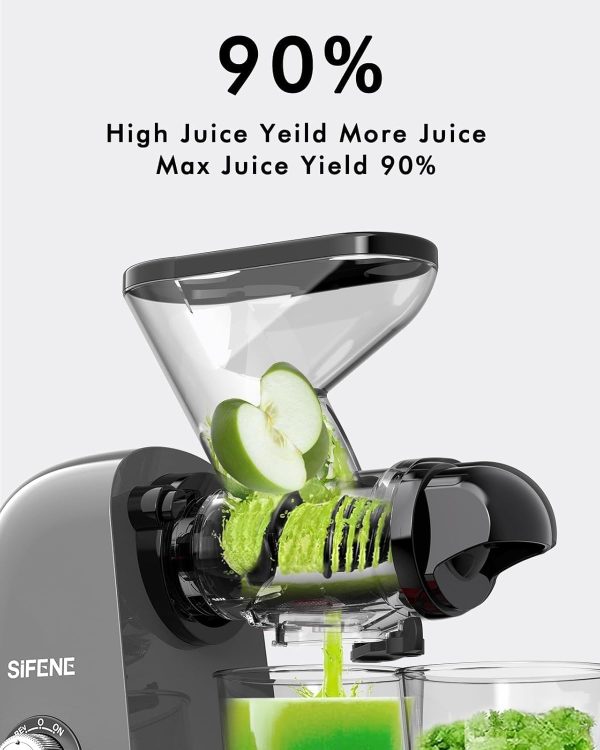 SiFENE Cold Press Juicer Machine, Compact Single Serve Slow Masticating - Image 3