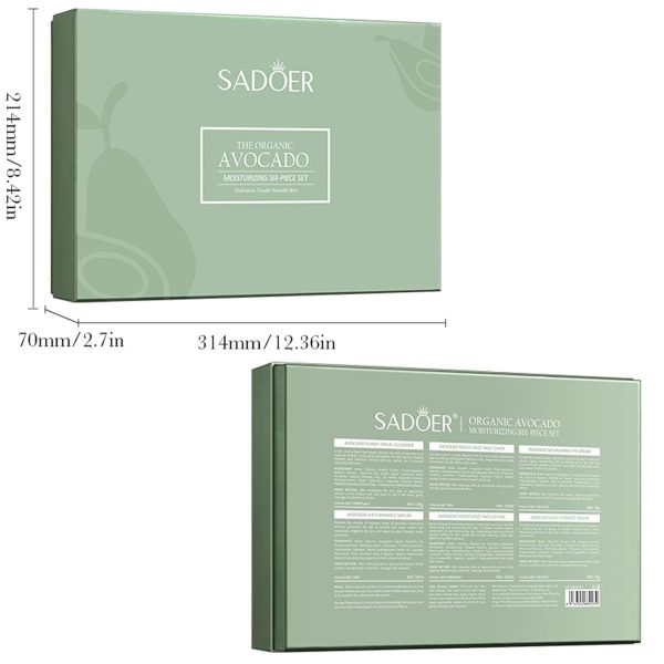 Avocado Skincare Sets, 6Pcs Skincare Gift Set with Facial Cleanser, Face - Image 2