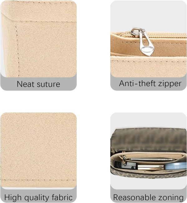 Lckaey Felt purse organizer for FENDI baguette bag insert for fendi Handbag - Image 5