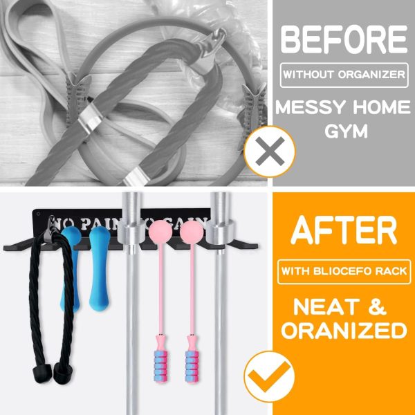 Gym Home Rack 8 Hook Heavy-Duty Wall-mounted Organizer Multi-Purpose - Image 2