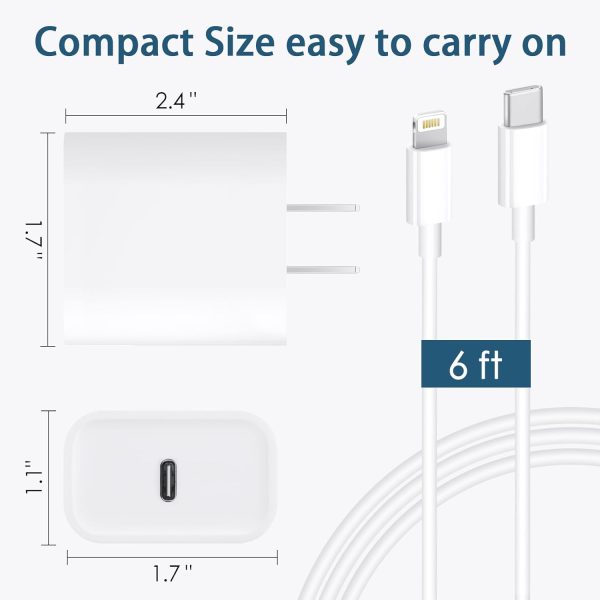 Phone Charger Fast Charging, 【MFi Certified】 2-Pack 20W USB C Fast Charger - Image 4