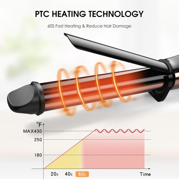 Nicebay Curling Iron, 1 Inch Hair Curling Iron with Ceramic Coating, - Image 2