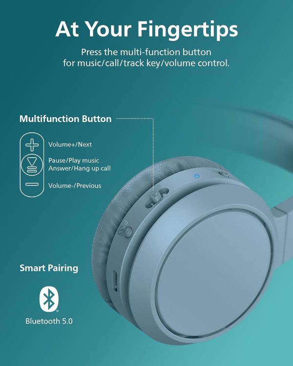 PHILIPS H4205 Wireless Headphone,On-Ear Bluetooth Headphone with BASS - Image 6