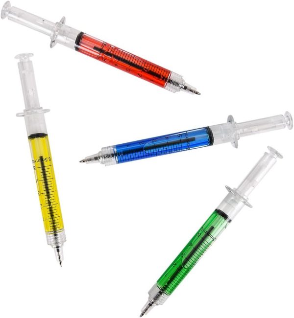 Bedwina Syringe Pens - (Bulk Pack of 24) Retractable Fun Multi Color - Image 5