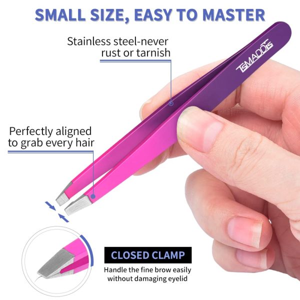 Eyebrow Tweezer Set, TsMADDTs 6 Pcs Tweezers Set for Women, Precision - Image 3