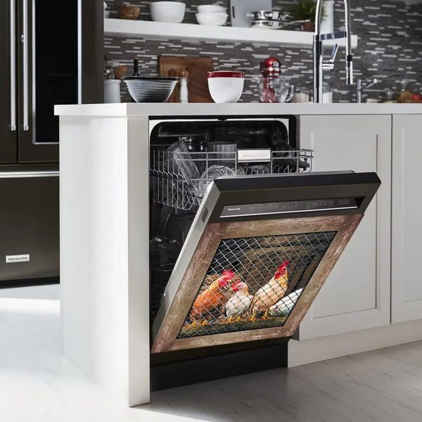 Kitchen Decor Chicken Dishwasher Magnet Cover, Country Rooster Fridge - Image 5