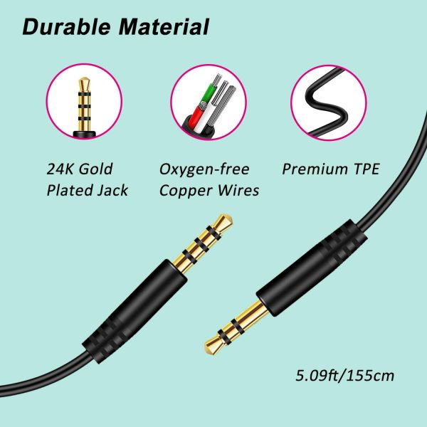 Replacement Audio Headphone Cord Beats Aux Cable 3.5mm to 3.5mm Male - Image 6