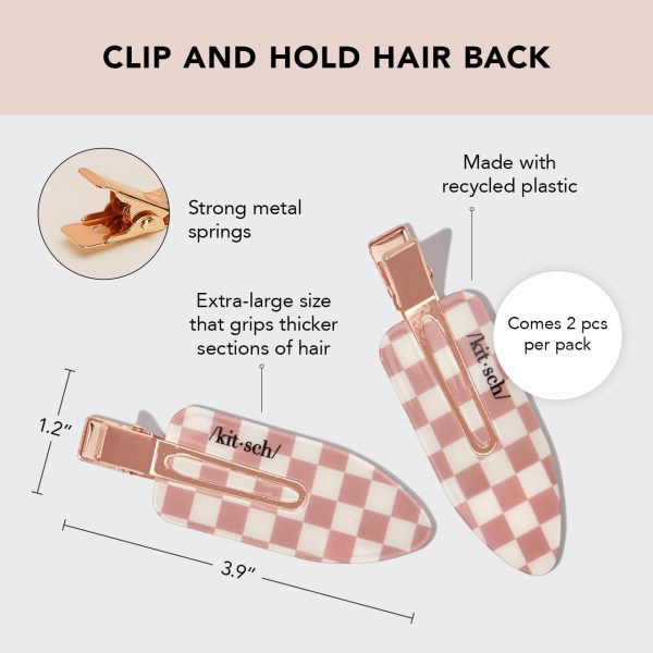 Kitsch 2 Pcs Creaseless Hair Clips - Hair Clips for Styling, Bangs Hair - Image 2