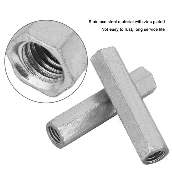 Long Hex Nut Zinc Plated M10*60 Steel Threaded Fasteners Coupling for - Image 2