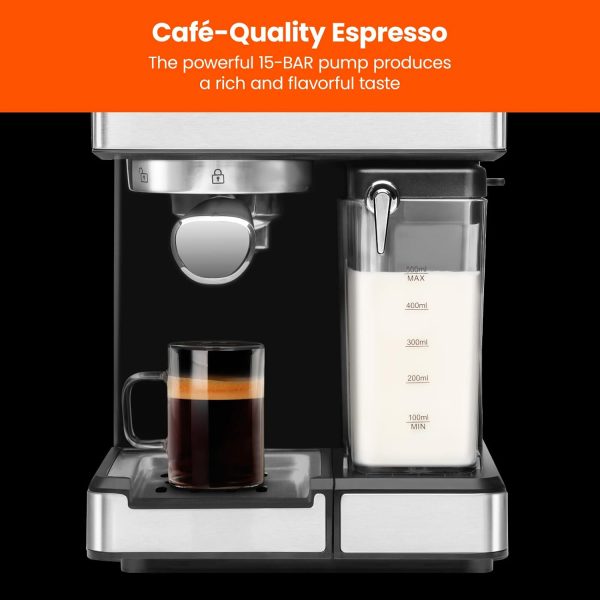 Chefman 6-in-1 Espresso Machine with Built-In Milk Frother, 15-BAR Pump, - Image 3