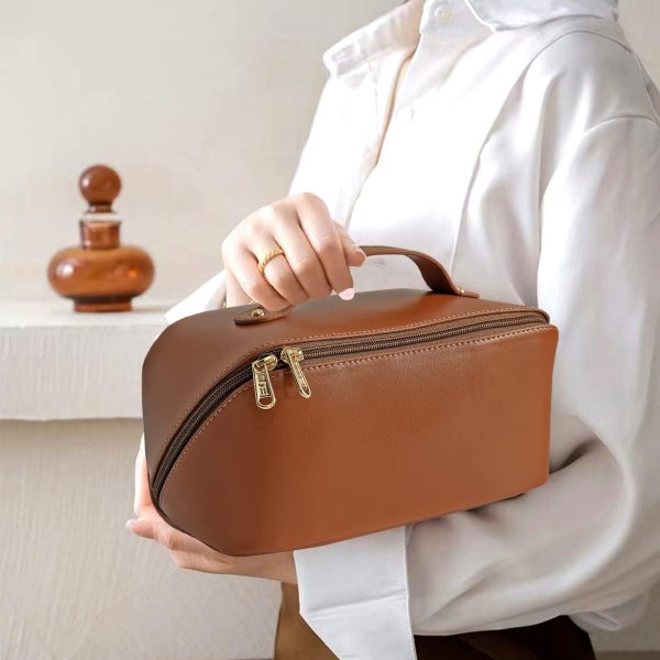 Large Capacity Cosmetic Bag, Travel Cosmetic Storage Bag with Handle, - Image 5